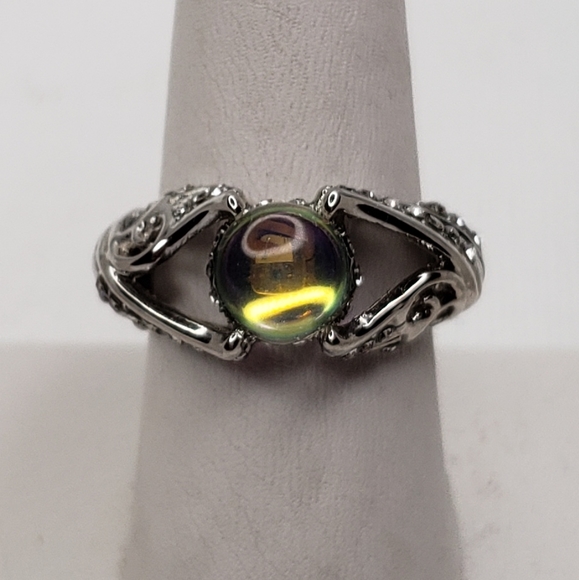 New Stamped 925 Silver Crystal Swan Ring - Picture 3 of 5